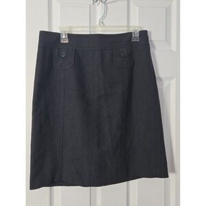Ann Taylor Loft Womans Wool Skirt Size 8 Charcoal Grey‎